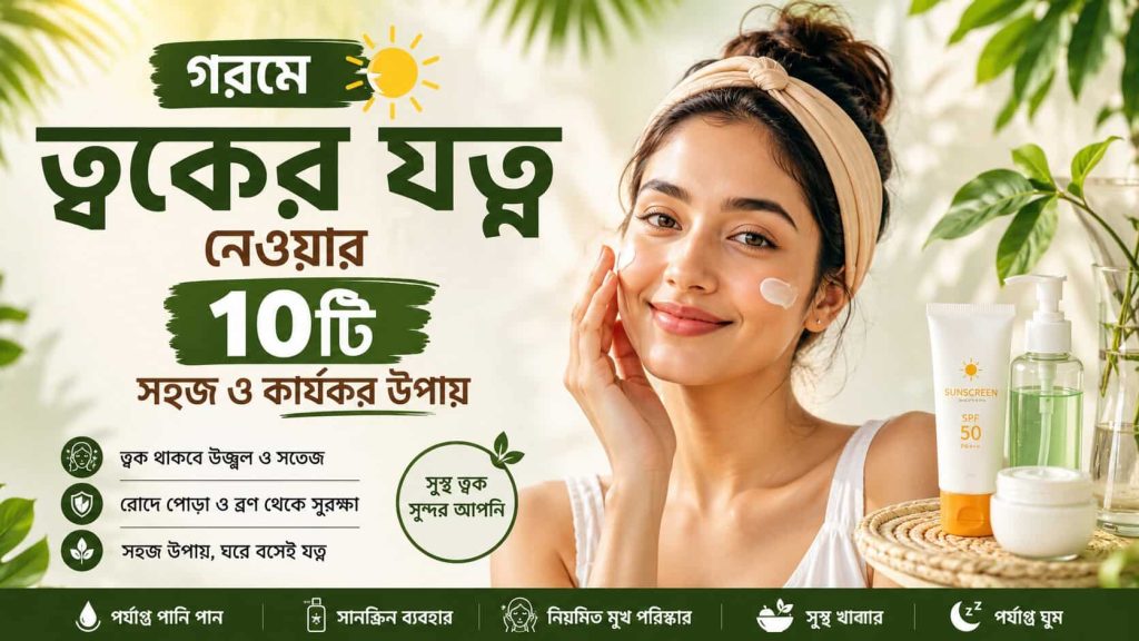 গরমে ত্বকের যত্ন নেওয়ার সহজ ও কার্যকর উপায়