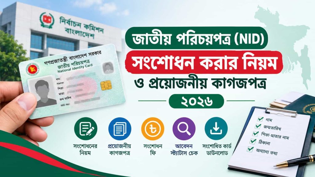 বাংলাদেশে জাতীয় পরিচয়পত্র (NID) সংশোধন করার নিয়ম ও প্রয়োজনীয় কাগজপত্র ২০২৬